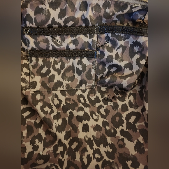 GUESS Stone Atylia Pink Brown and Tan Colorblock Retro Satchel Hanbag - Picture 9 of 12